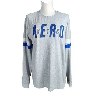 Aeropostale Mens Grey Long Sleeve Stretch T-shirt Size L